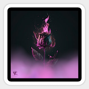 Flaming Rose Sticker